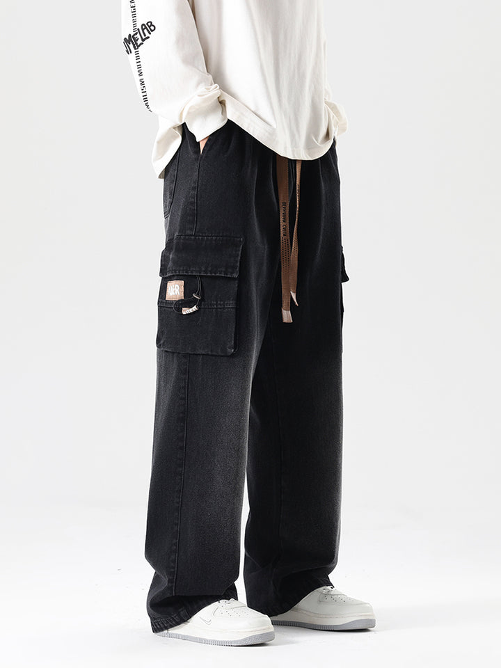 Denim Cargo Jogger Pants