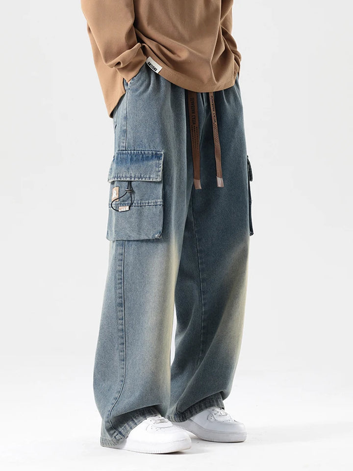 Denim Cargo Jogger Pants