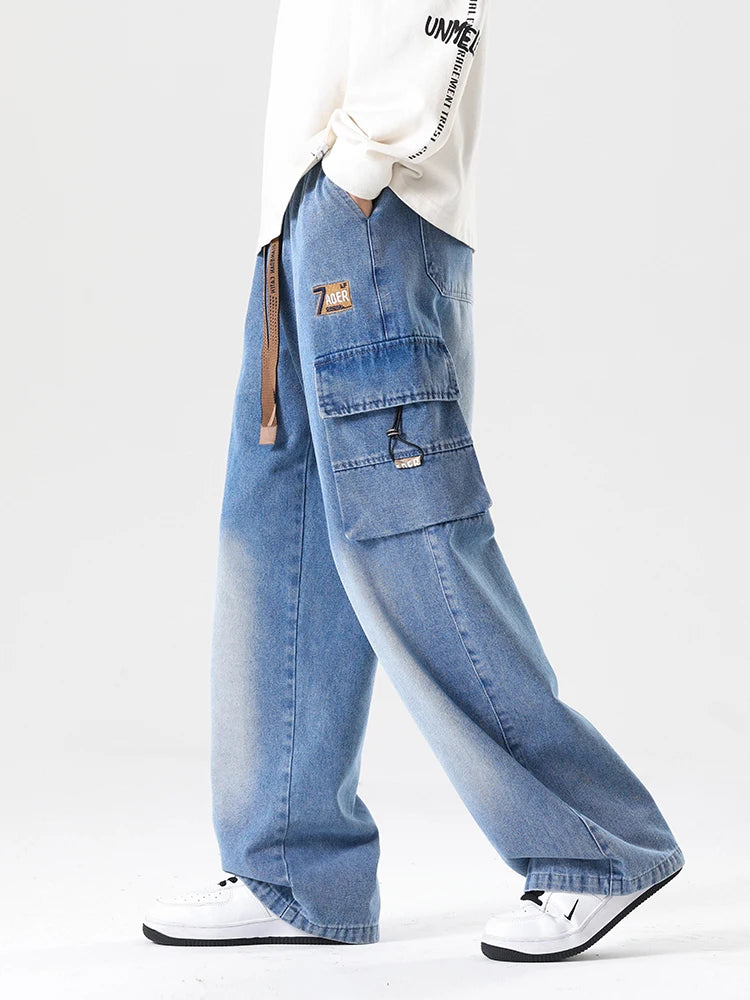 Denim Cargo Jogger Pants