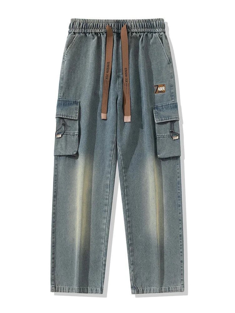 Denim Cargo Jogger Pants